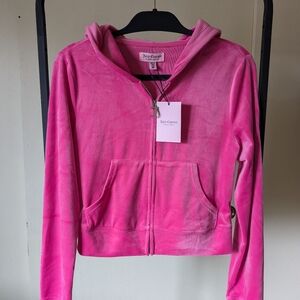 NWT ✨ Juicy Couture OG Bling Velour Track Jacket, Hot Pink, Size Medium